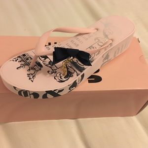 Brand New Juicy Couture Crystal Flip Flops